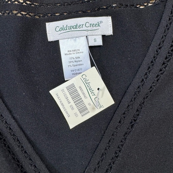 NWT Coldwater Creek Silk Blend 3/4 Sleeve Sweater Size Small - Picture 3 of 8